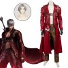 Devil Cos May Cry 3 Cosplay Costumes Dante Men s Game Uniforms Wig Red Long Poncho - Devil May Cry Shop