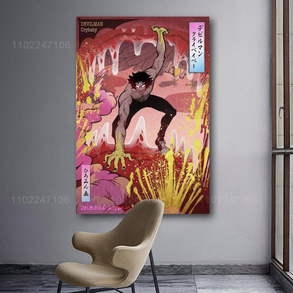 devilman crybaby cartoon 24x36 Decorative Canvas Posters Room Bar Cafe Decor Gift Print Art Wall Paintings 2 - Devil May Cry Shop
