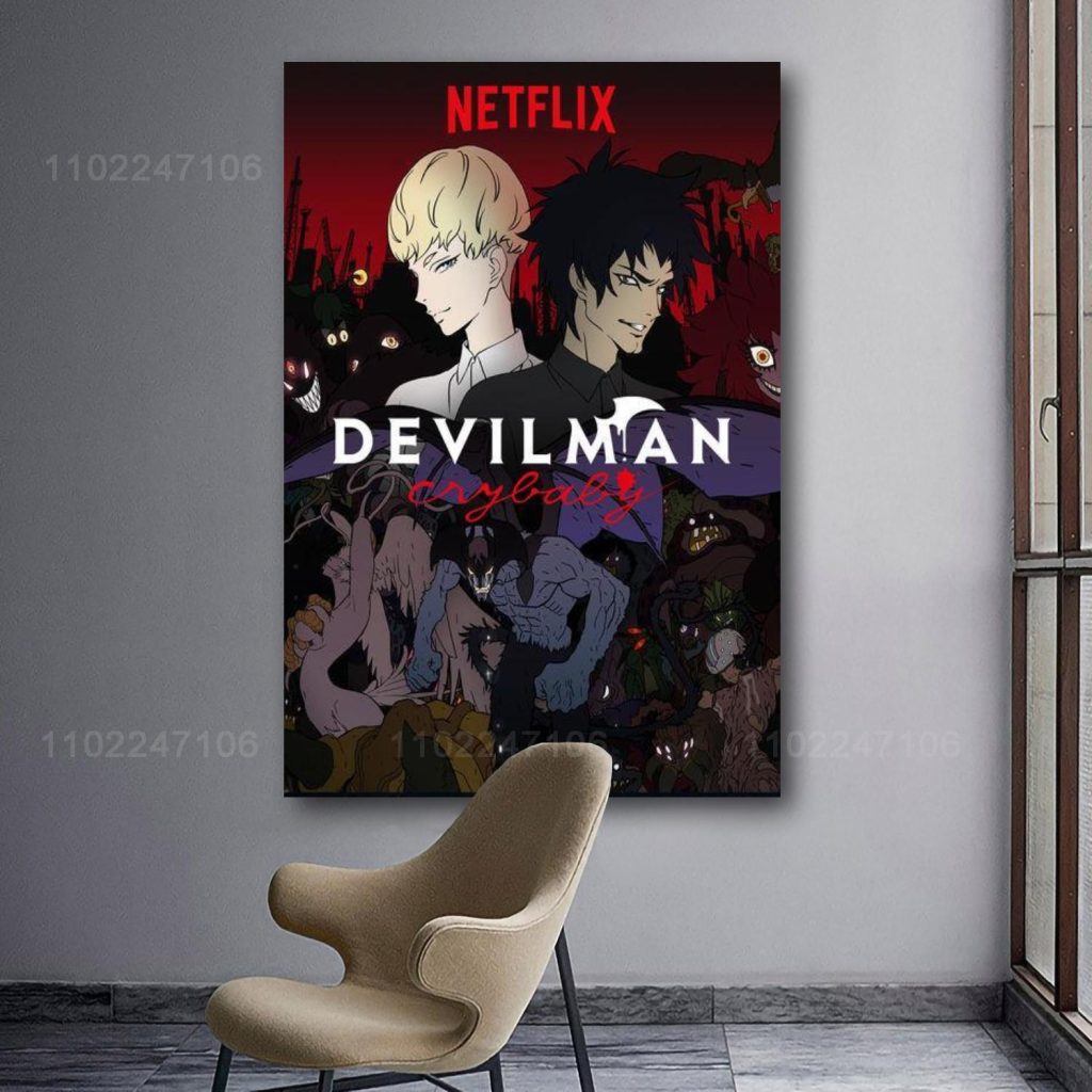 devilman crybaby cartoon 24x36 Decorative Canvas Posters Room Bar Cafe Decor Gift Print Art Wall Paintings 3 - Devil May Cry Shop