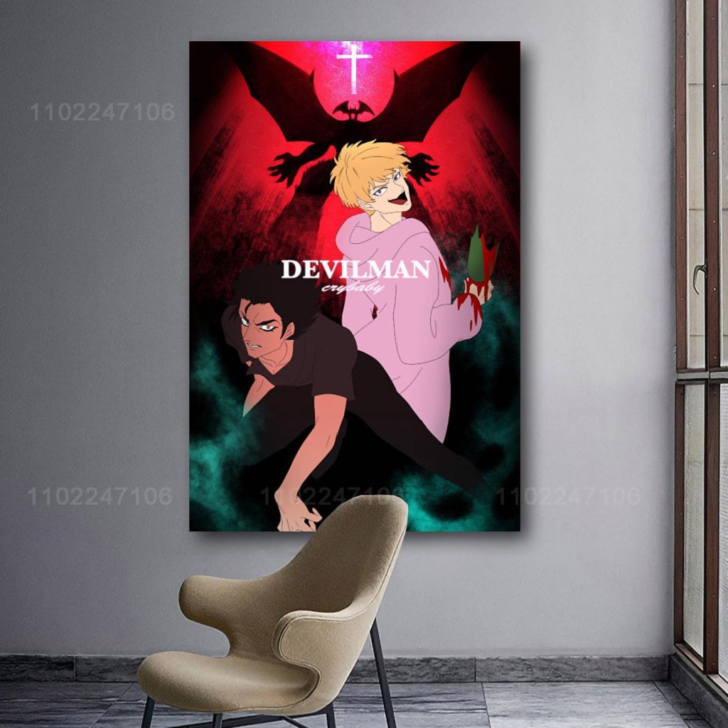 devilman crybaby cartoon 24x36 Decorative Canvas Posters Room Bar Cafe Decor Gift Print Art Wall Paintings 6 - Devil May Cry Shop