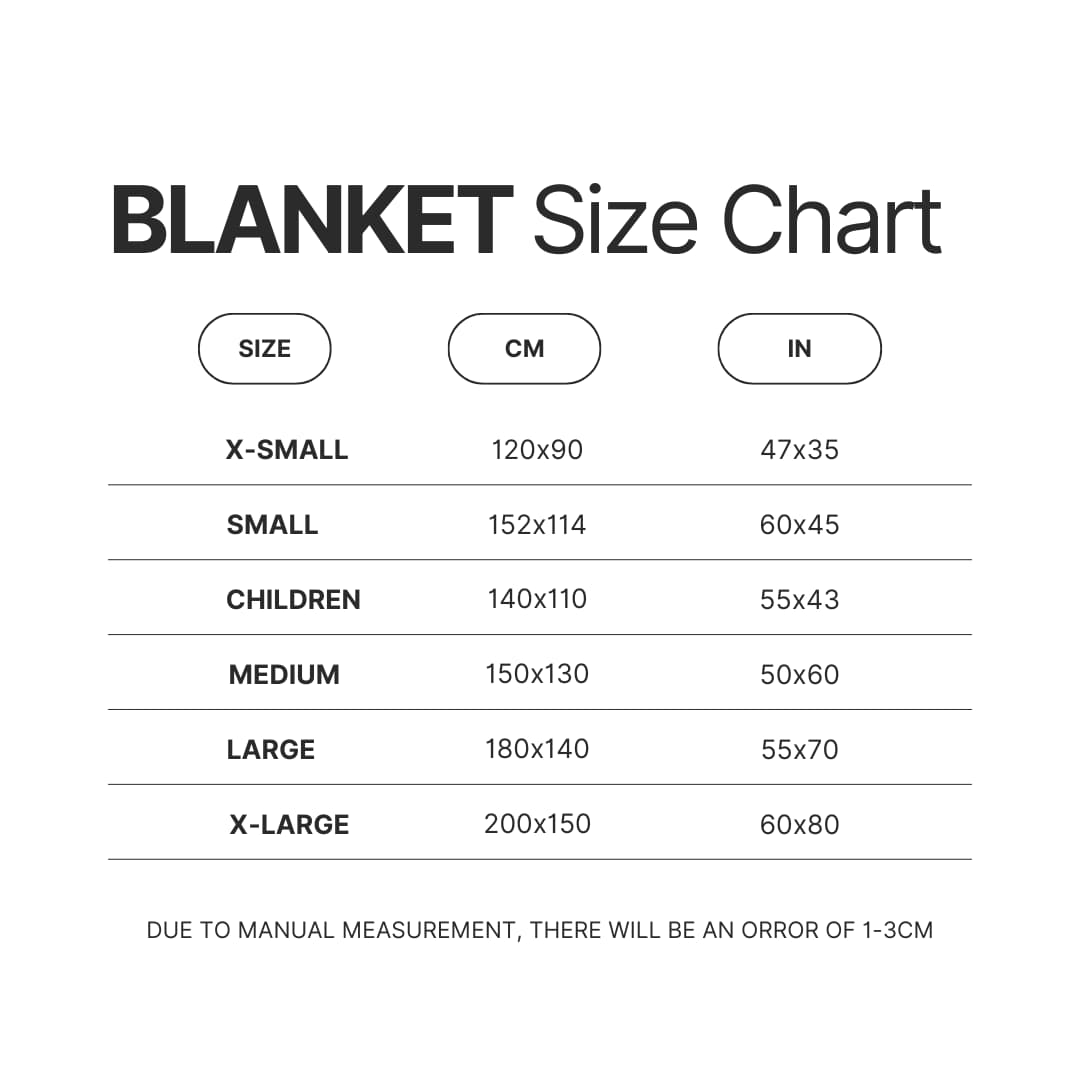 Blanket Size Chart - Devil May Cry Shop