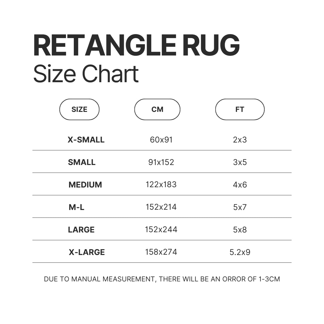 Retangle Rug Size Chart - Devil May Cry Shop