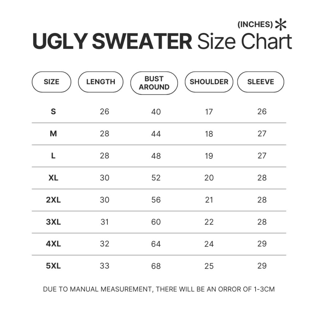 Ugly Sweater Size Chart - Devil May Cry Shop