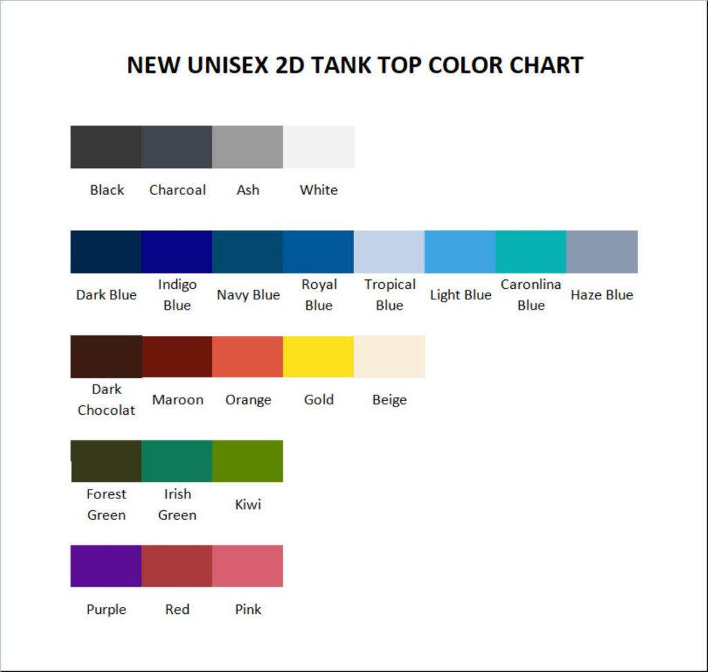 tank top color chart - Devil May Cry Shop
